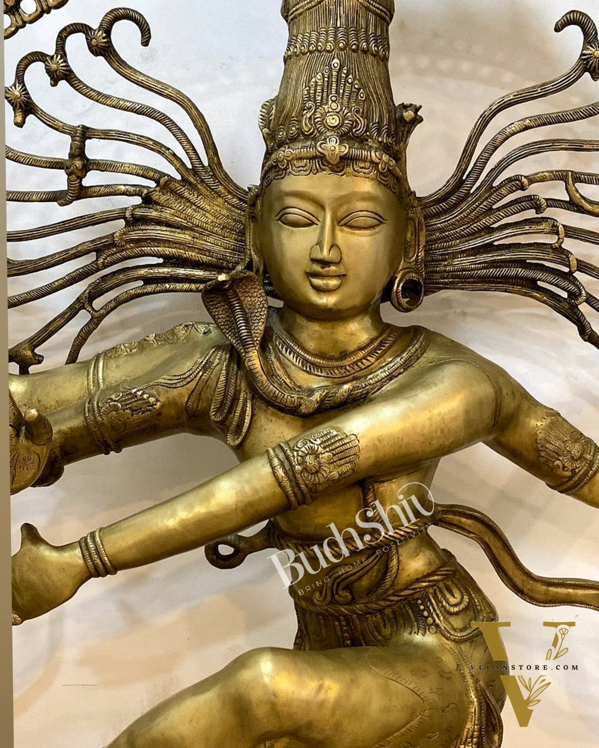 Larger-than-Life Brass Nataraja Statue - 73" Height/ 6 feet