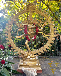 Larger-than-Life Brass Nataraja Statue - 73" Height/ 6 feet
