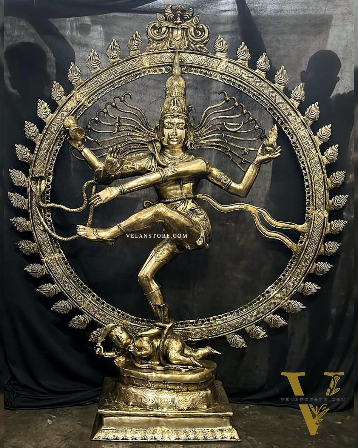 Larger-than-Life Brass Nataraja Statue - 73" Height/ 6 feet