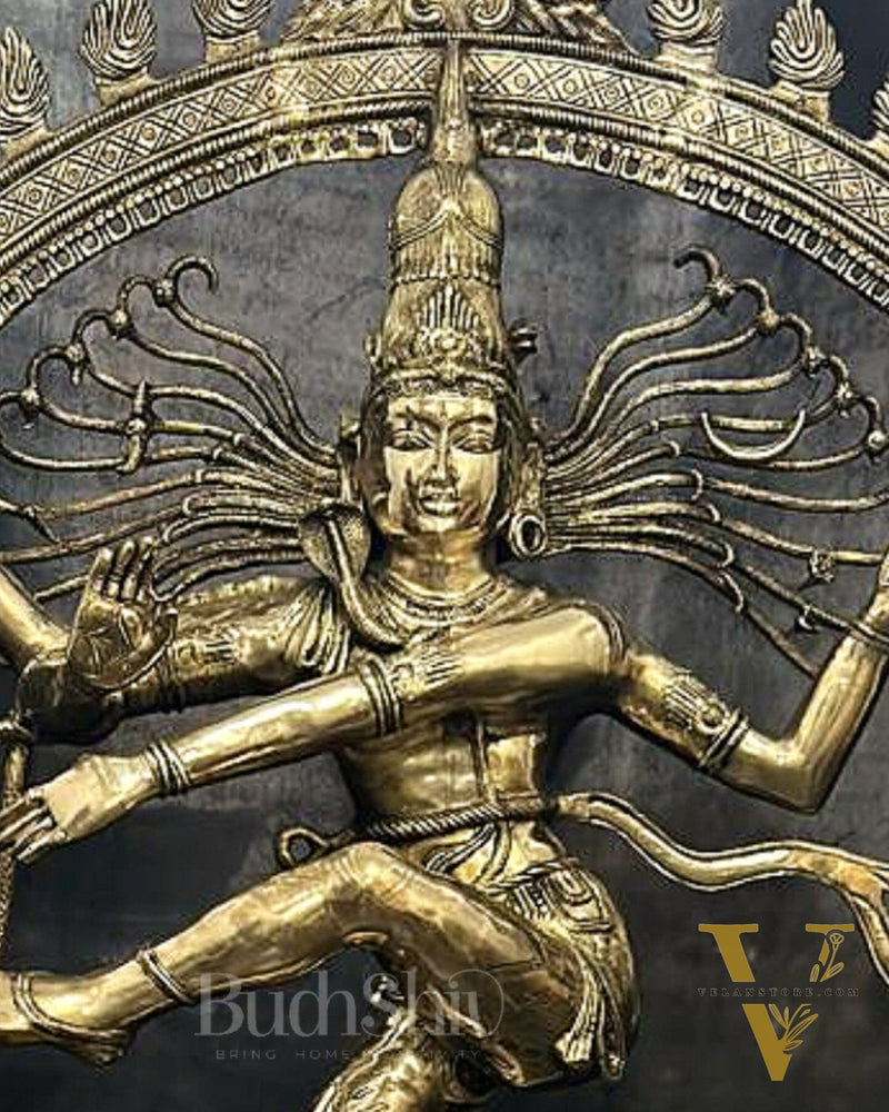Larger-than-Life Brass Nataraja Statue - 73" Height/ 6 feet
