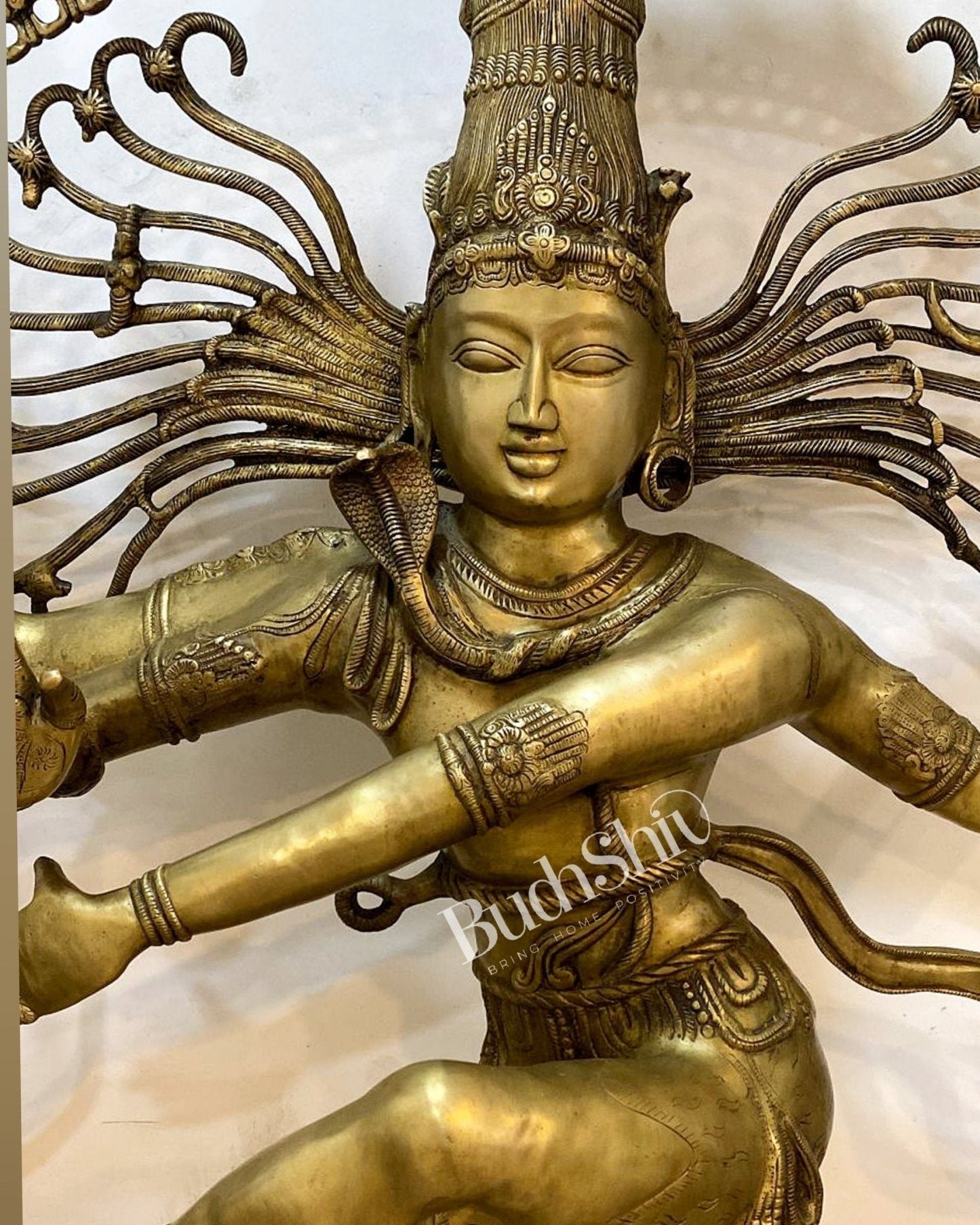 Larger-than-Life Brass Nataraja Statue - 73" Height/ 6 feet