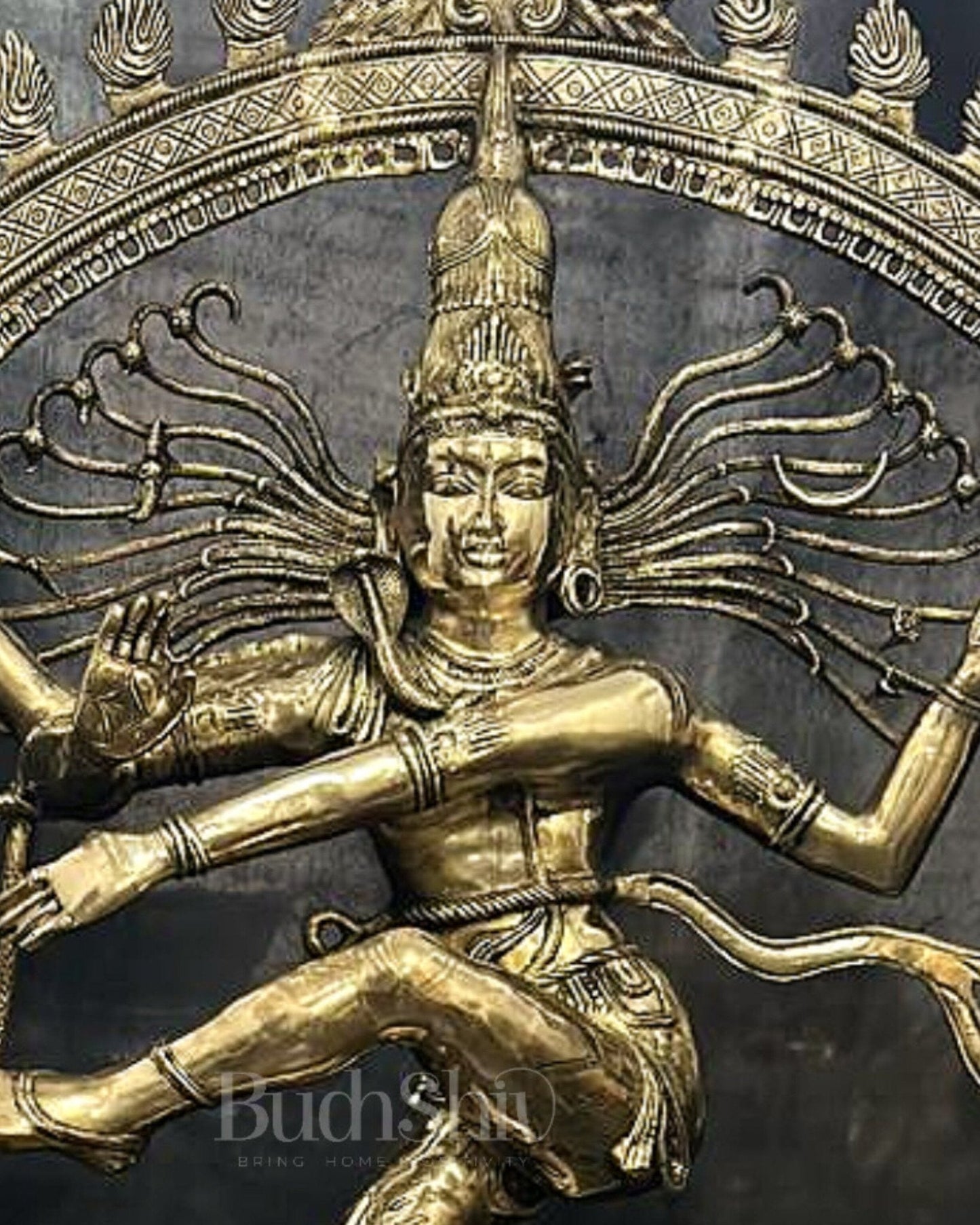 Larger-than-Life Brass Nataraja Statue - 73" Height/ 6 feet