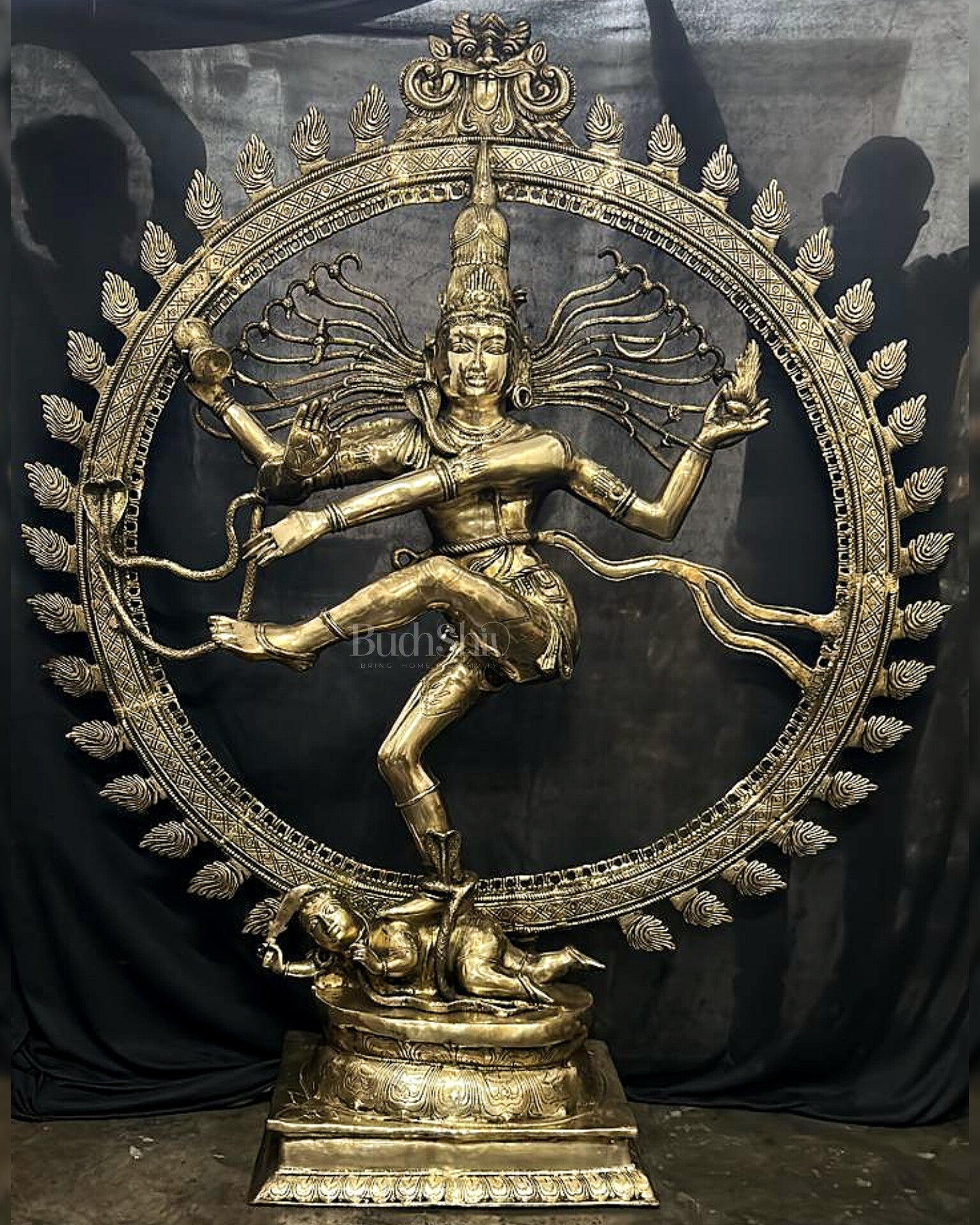 Larger-than-Life Brass Nataraja Statue - 73" Height/ 6 feet