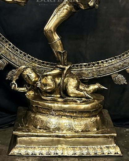 Larger-than-Life Brass Nataraja Statue - 73" Height/ 6 feet
