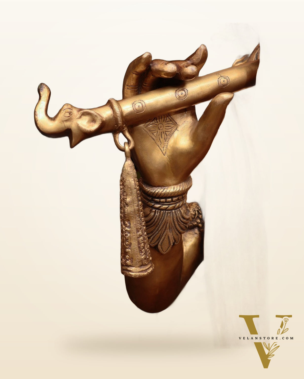 Life-Size Handcrafted Brass Lord Krishna Statue 79 inch