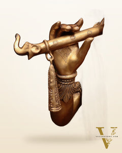 Life-Size Handcrafted Brass Lord Krishna Statue 79 inch