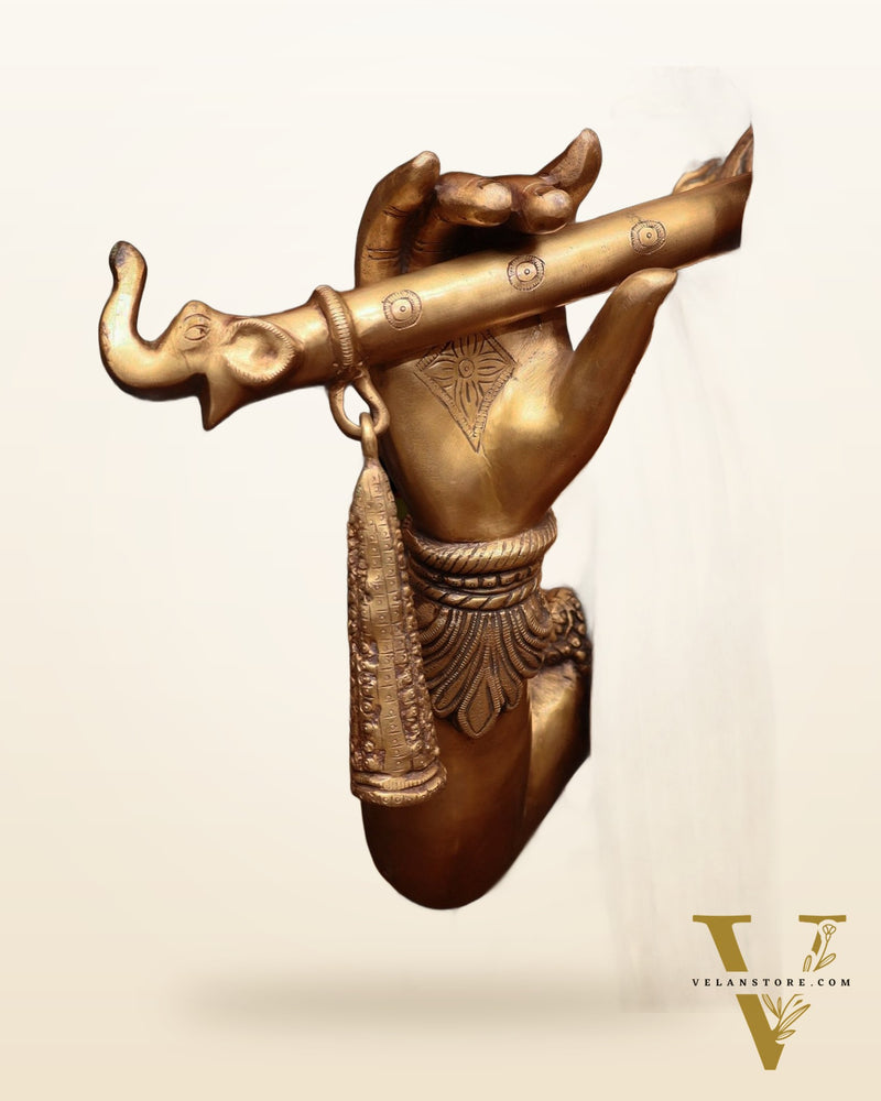 Life-Size Handcrafted Brass Lord Krishna Statue 79 inch