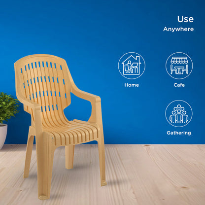 Nilkamal CHR2230 Plastic Arm Chair (Marble Beige)