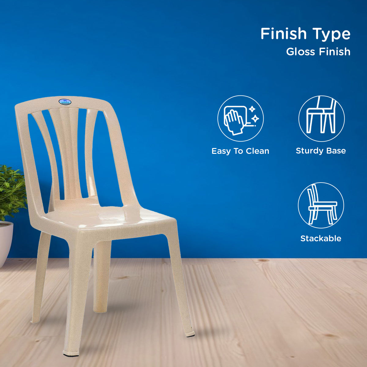 Nilkamal CHR4001 Plastic Armless Chair