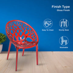 Nilkamal Crystal Polycarbonate Armless Chair (Red Wine)
