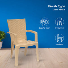 Nilkamal CHR2225 Plastic Arm Chair (Marble Beige)