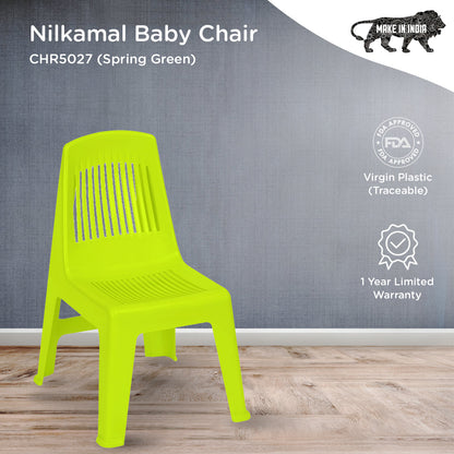 Nilkamal CHR5027 Plastic Baby Armless Chair (Spring Green)