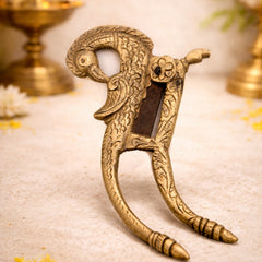 Handcrafted Brass Sarota Nut Cutter, Traditional Peetal Supari Cutter, Antique Pitala Betel Nutcracker, Vintage Pittal Areca Nut Slicer, Gold, 7 Inch, 1 Piece