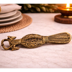 Bhunes Brass Bastar Art - Bottle Opener, Tribal Handmande,Gold, 5.5 Inch, 1 Piece
