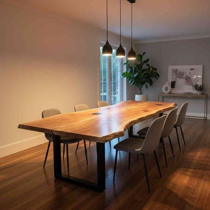 Live Edge Dining Table With epoxy Design, Kitchen Table, Conference Table, Farmhouse Table, Office Table
