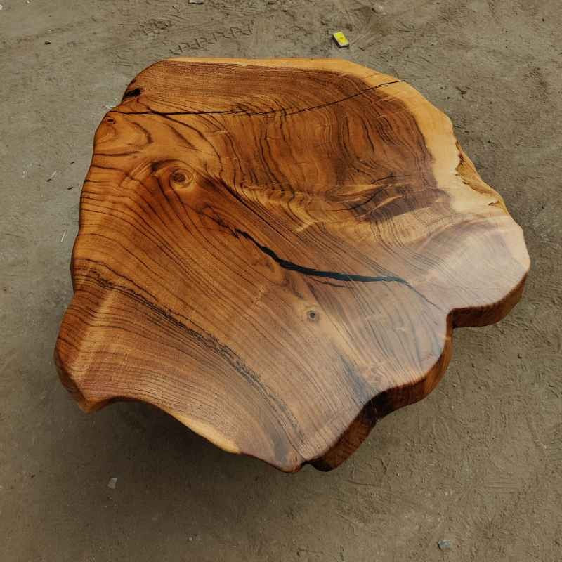 Live Edge Solid Wood Trunk Tree Slab with Minimal Epoxy | Organic Wood Coffee Table | Minimal Resin Center Table Top