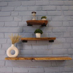 Live edge Floating shelf set of 3