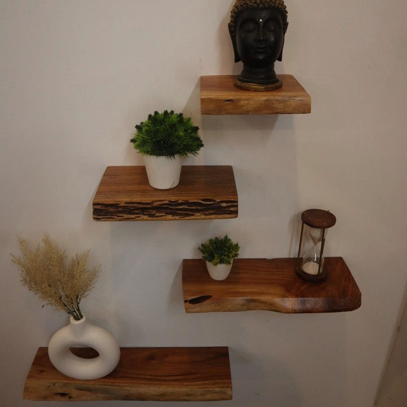 Live edge Floating Shelf Set of 4