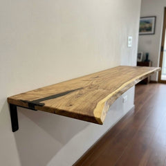 Live Edge Minimal Epoxy Wall Mount Work