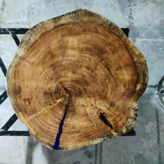 Live Edge Solid Wood Trunk Tree Slab with Minimal Epoxy | Organic Wood Coffee Table | Minimal Resin Center Table Top