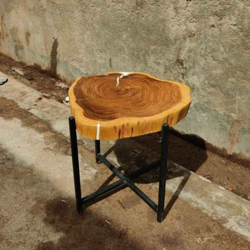 Live Edge Solid Wood Trunk Tree Slab with Minimal Epoxy | Organic Wood Coffee Table | Minimal Resin Center Table Top