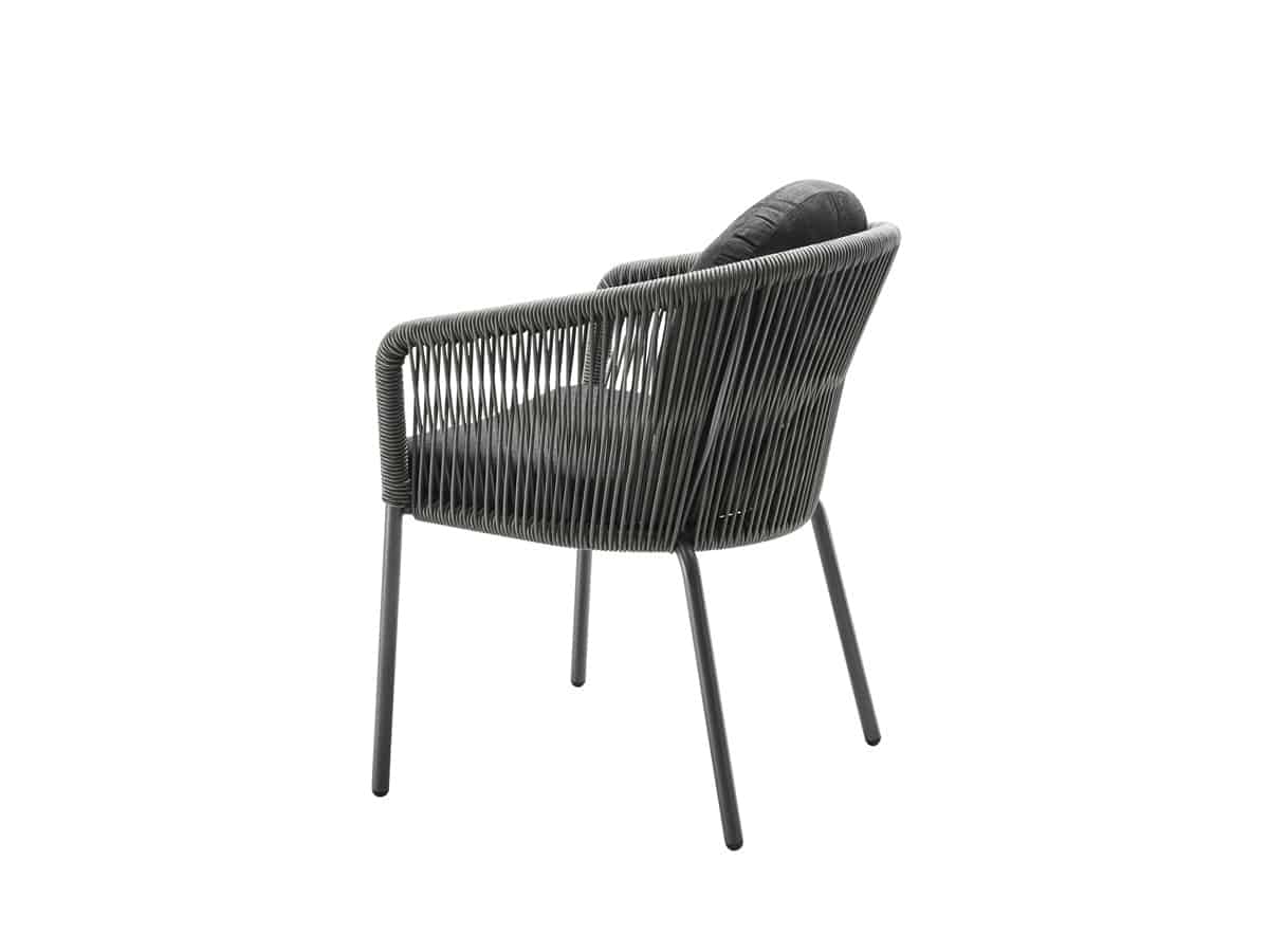 Pumpa Outdoor Patio Seating Set 4 Chairs and 1 Table Set (Black) Braided & Rope