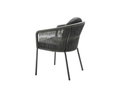 Pumpa Outdoor Patio Seating Set 4 Chairs and 1 Table Set (Black) Braided & Rope