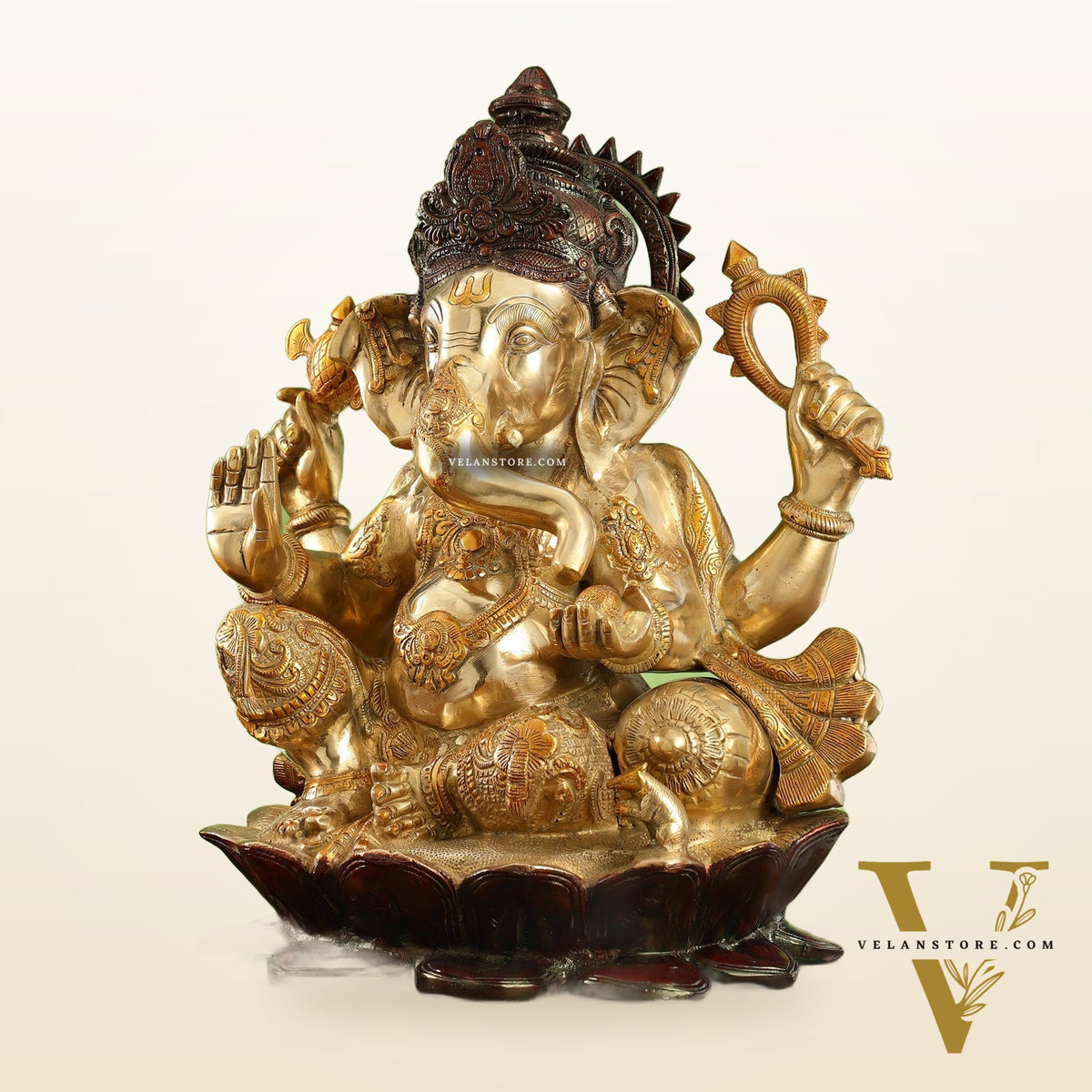 Lord Ganesha Brass Statue - 21 inch