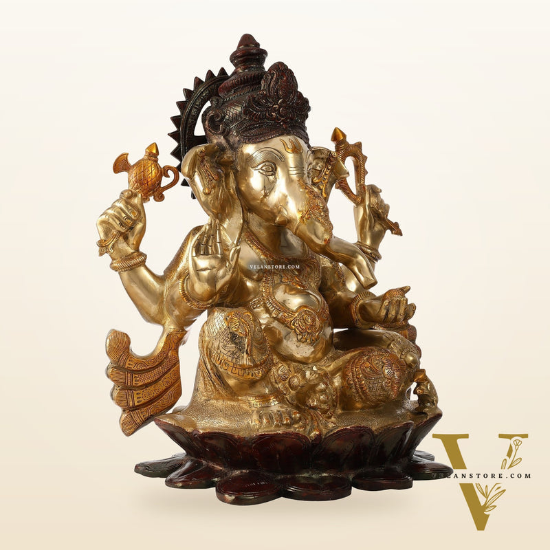 Lord Ganesha Brass Statue - 21 inch
