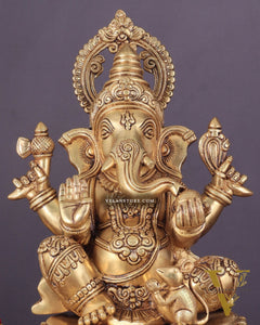 Lord Ganesha Pure brass Statue (14 inch) superfine
