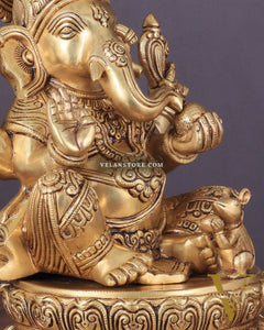 Lord Ganesha Pure brass Statue (14 inch) superfine