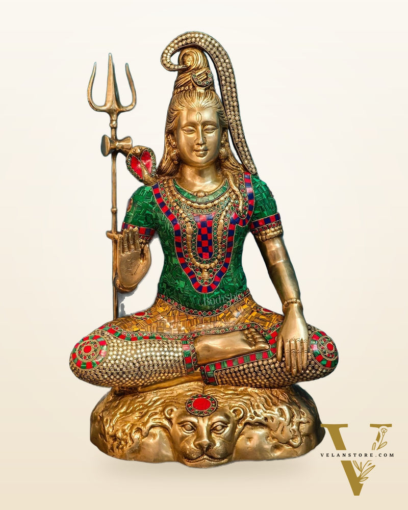 Lord Gangadhar Shiva Brass Idol 23 inches