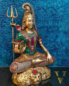 Lord Gangadhar Shiva Brass Idol 23 inches