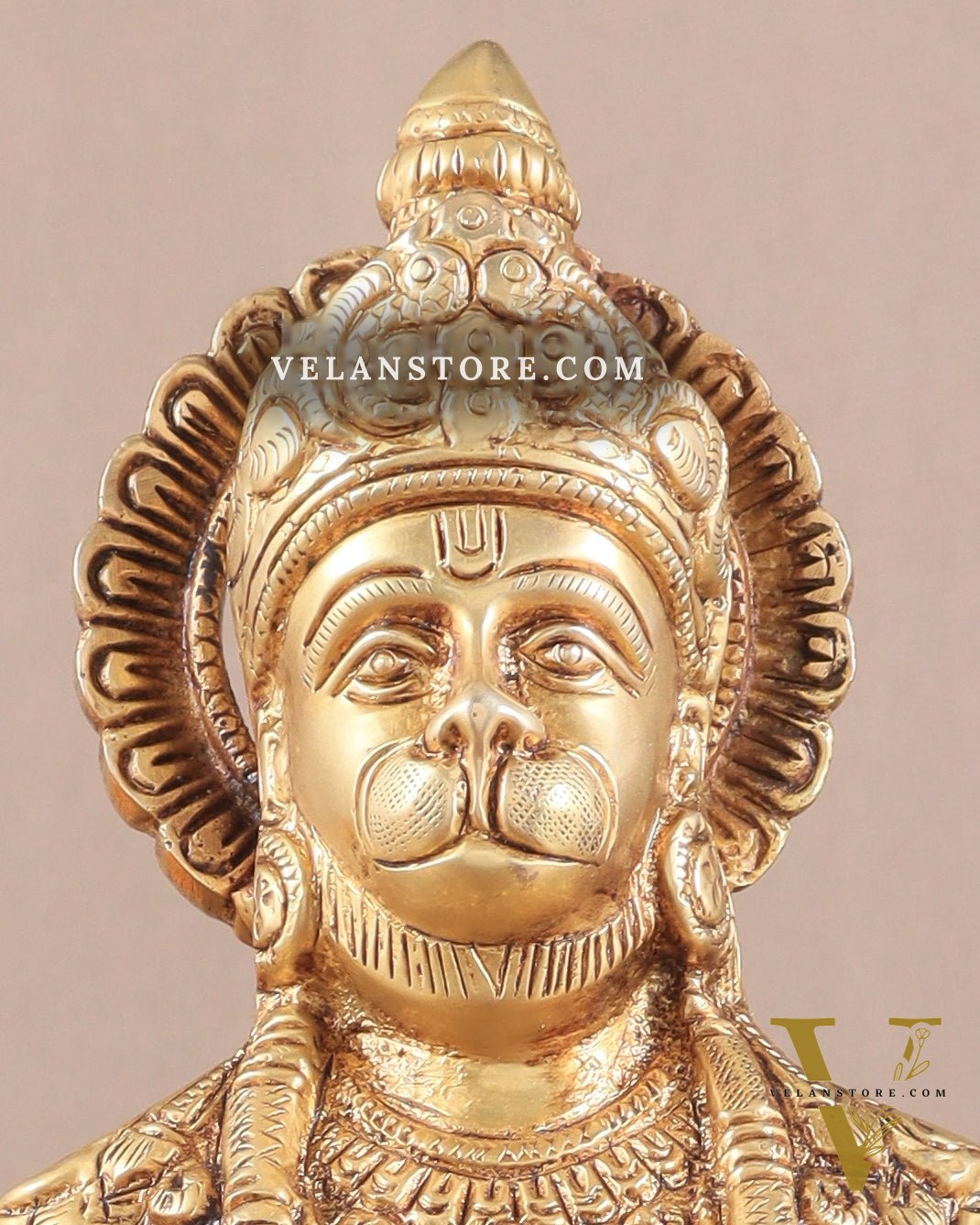 Lord Hanuman Brass Idol 9.5" blessing hand