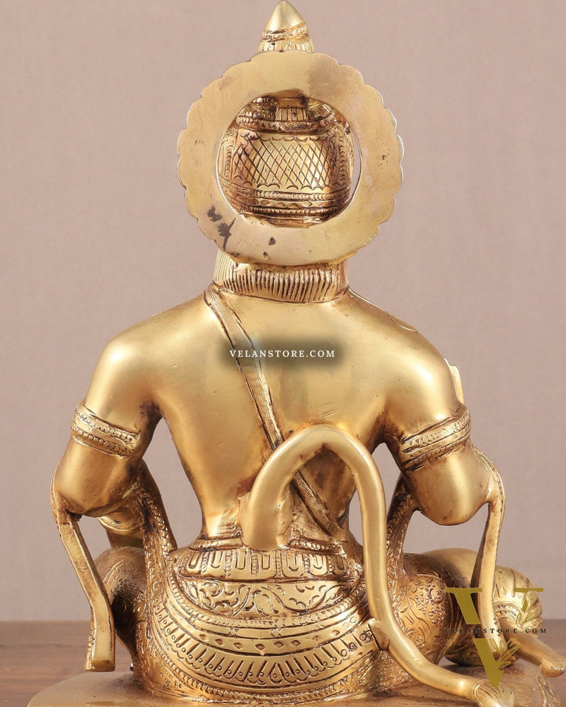 Lord Hanuman Brass Idol 9.5" blessing hand