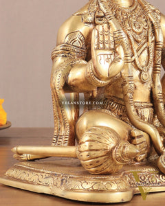 Lord Hanuman Brass Idol 9.5" blessing hand