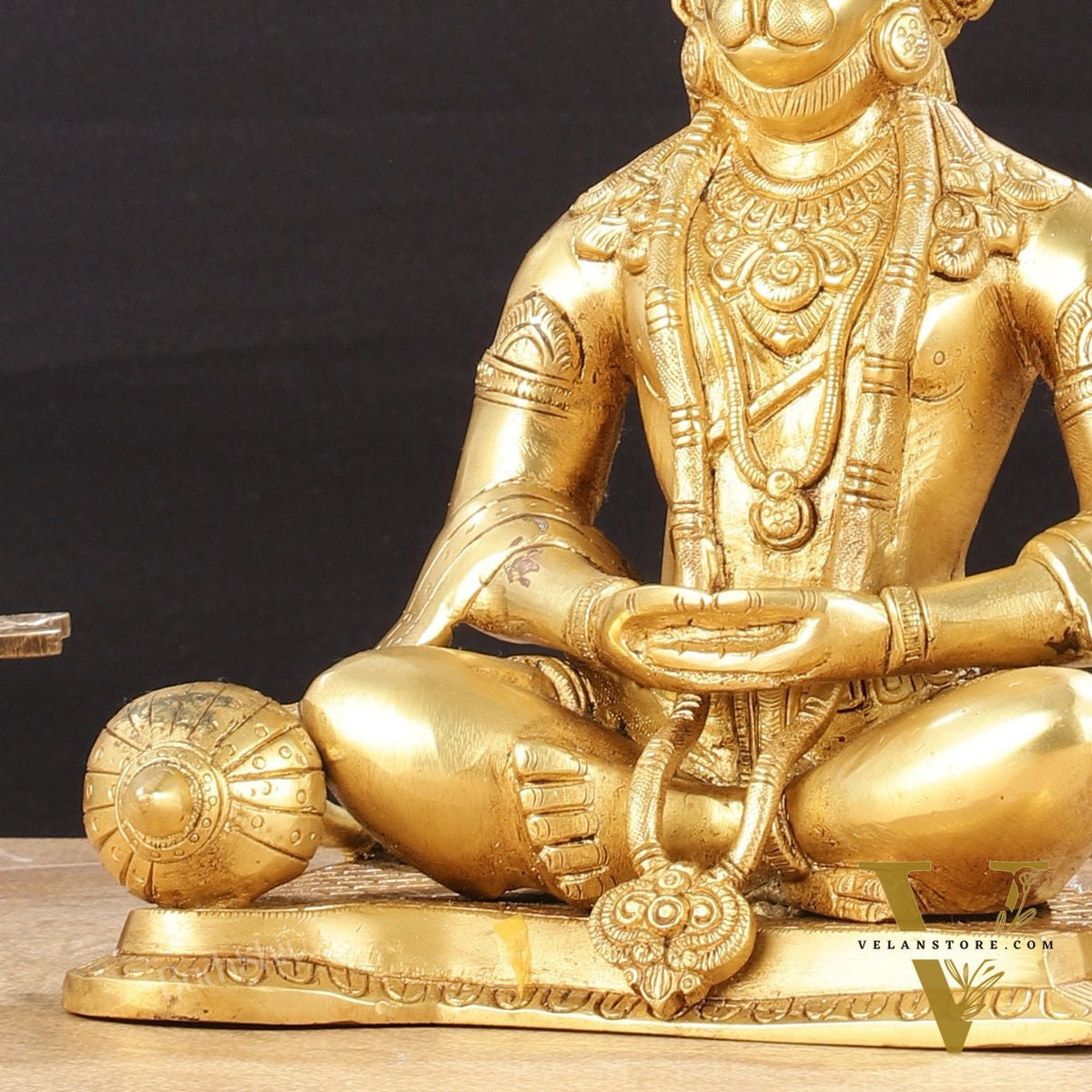 Lord Hanuman meditation Brass Idol 9.5"