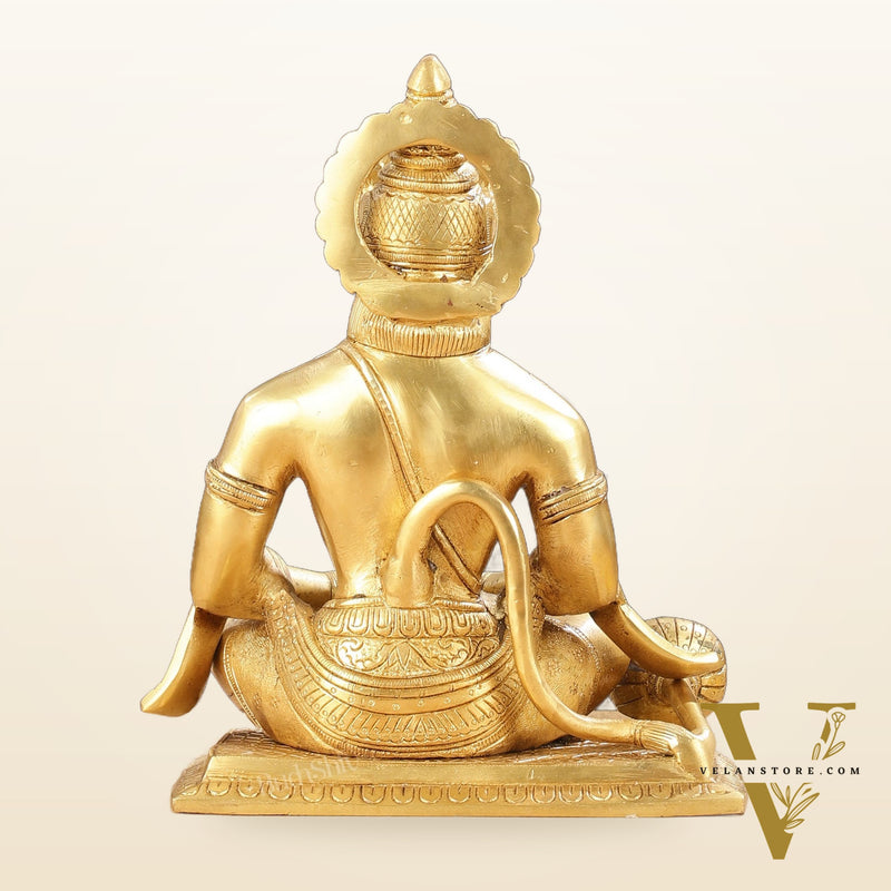 Lord Hanuman meditation Brass Idol 9.5"