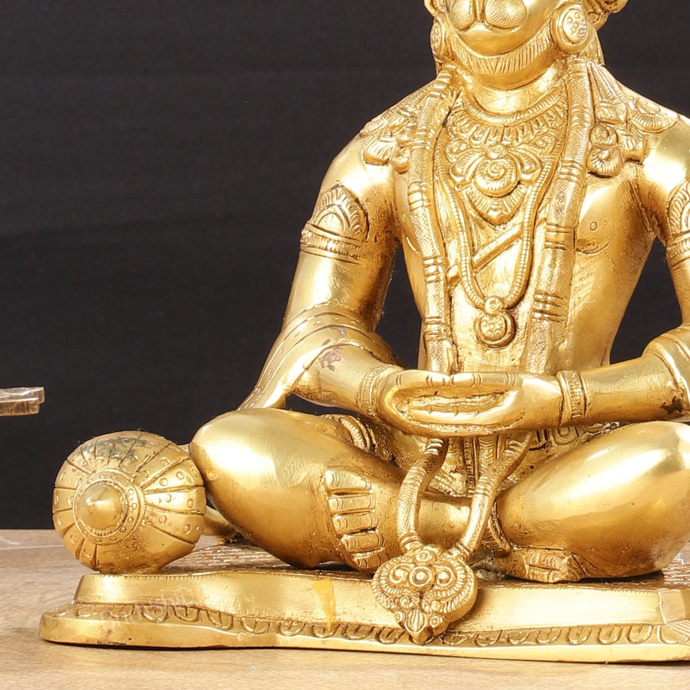 Lord Hanuman meditation Brass Idol 9.5"