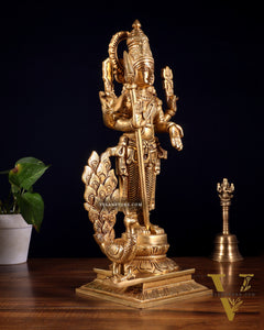 Lord Kartikeya Murugan superfine Brass idol | 15 inch