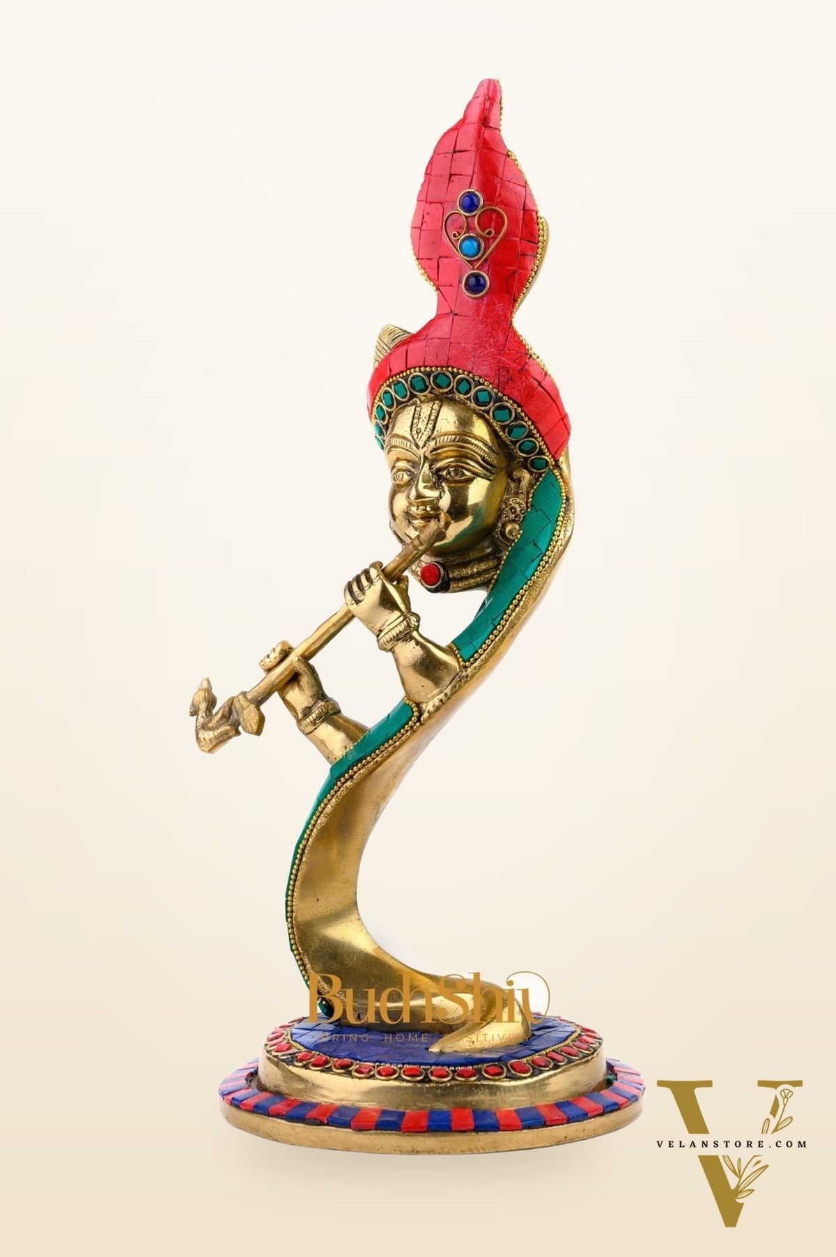 Lord Krishna Brass Idol - Modern Design - Ideal Showpiece - 13.5 inch