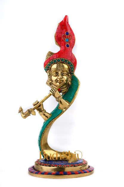 Lord Krishna Brass Idol - Modern Design - Ideal Showpiece - 13.5 inch