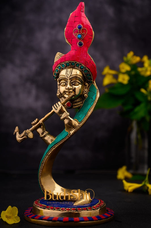 Lord Krishna Brass Idol - Modern Design - Ideal Showpiece - 13.5 inch