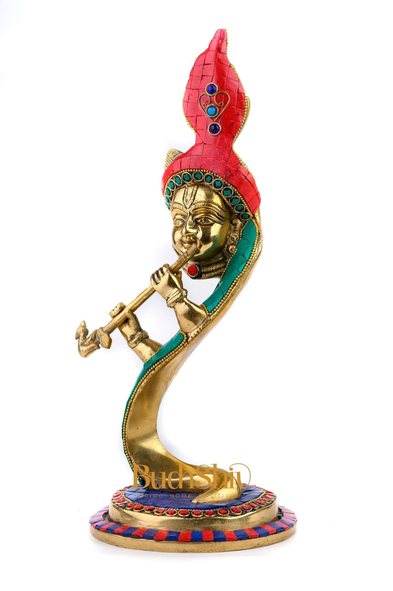 Lord Krishna Brass Idol - Modern Design - Ideal Showpiece - 13.5 inch