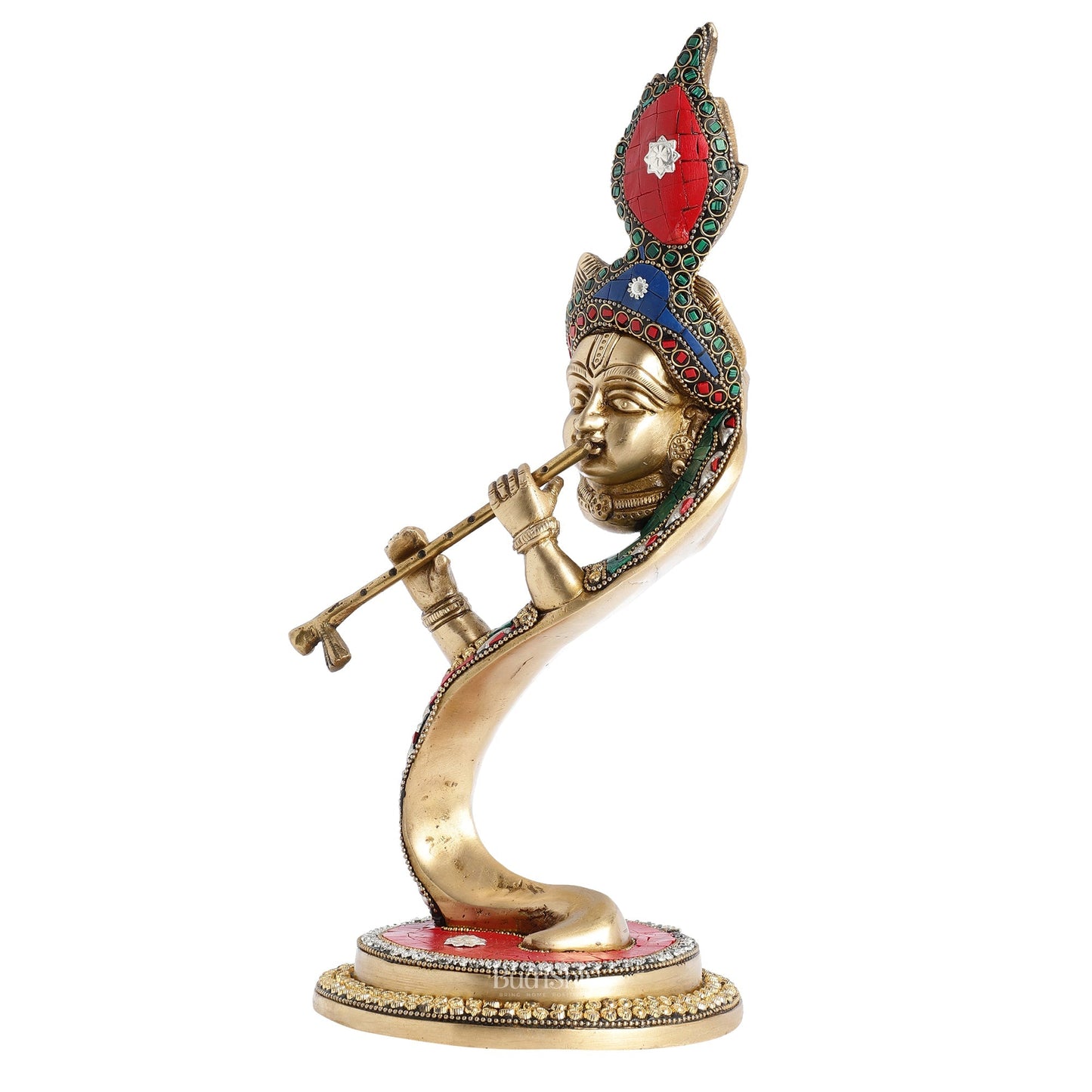 Lord Krishna Brass Idol - Modern Design - Ideal Showpiece - 13.5 inch