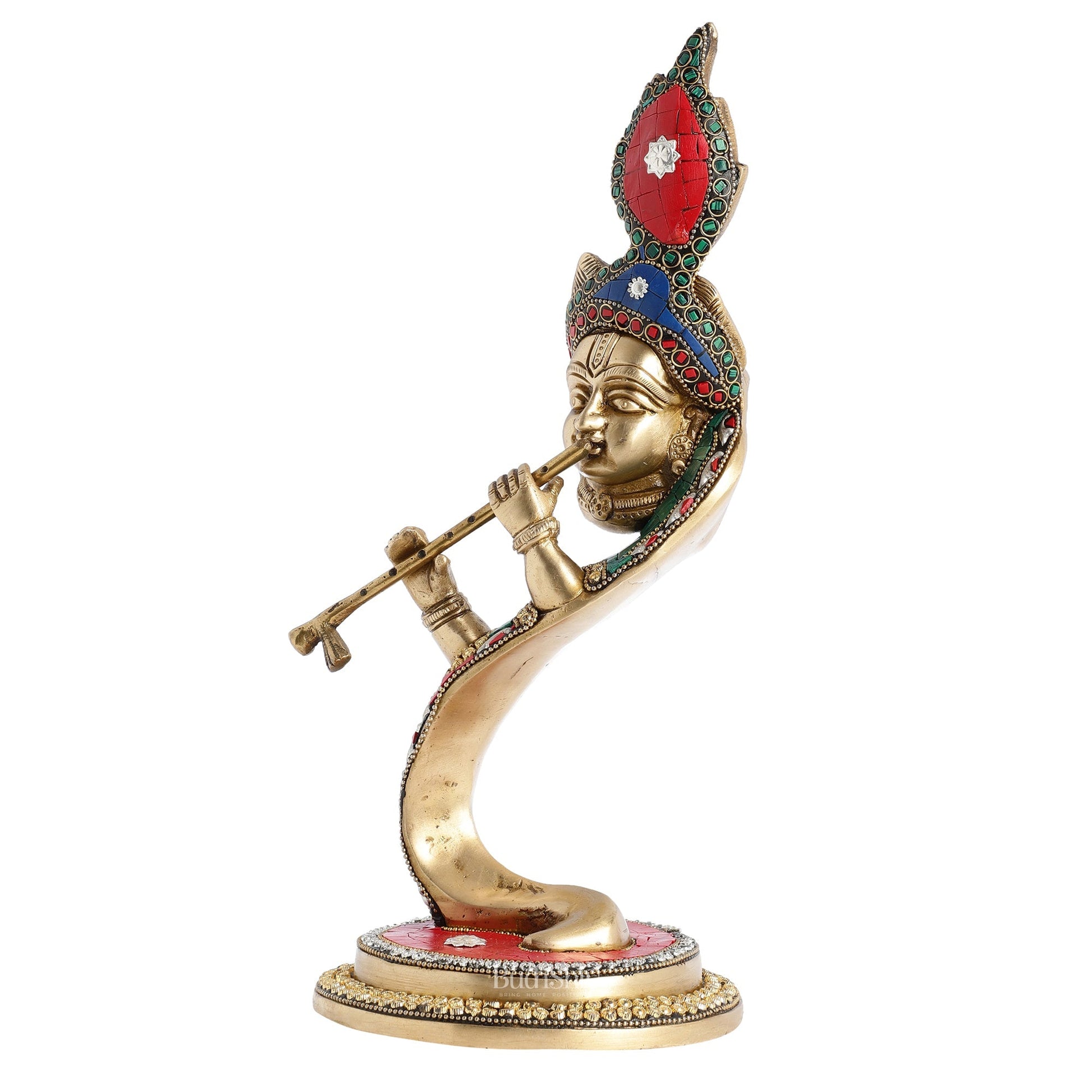 Lord Krishna Brass Idol - Modern Design - Ideal Showpiece - 13.5 inch