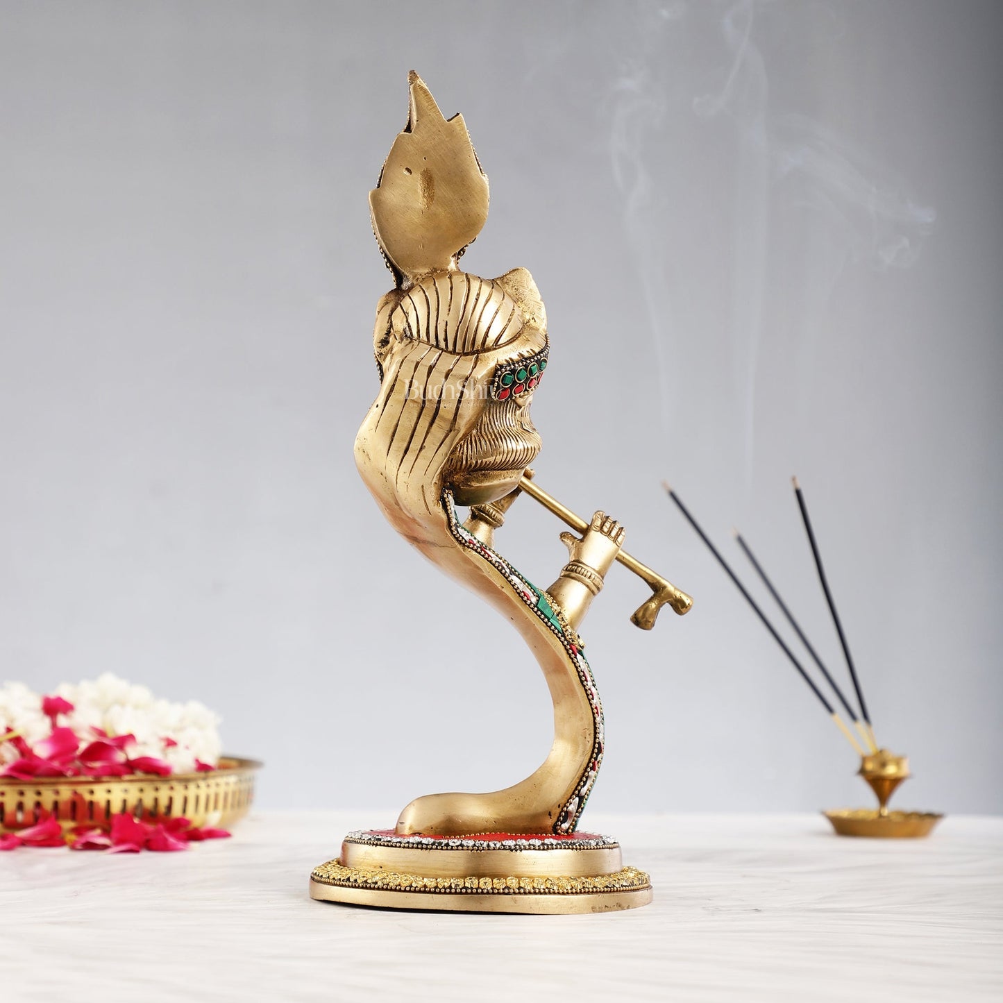 Lord Krishna Brass Idol - Modern Design - Ideal Showpiece - 13.5 inch