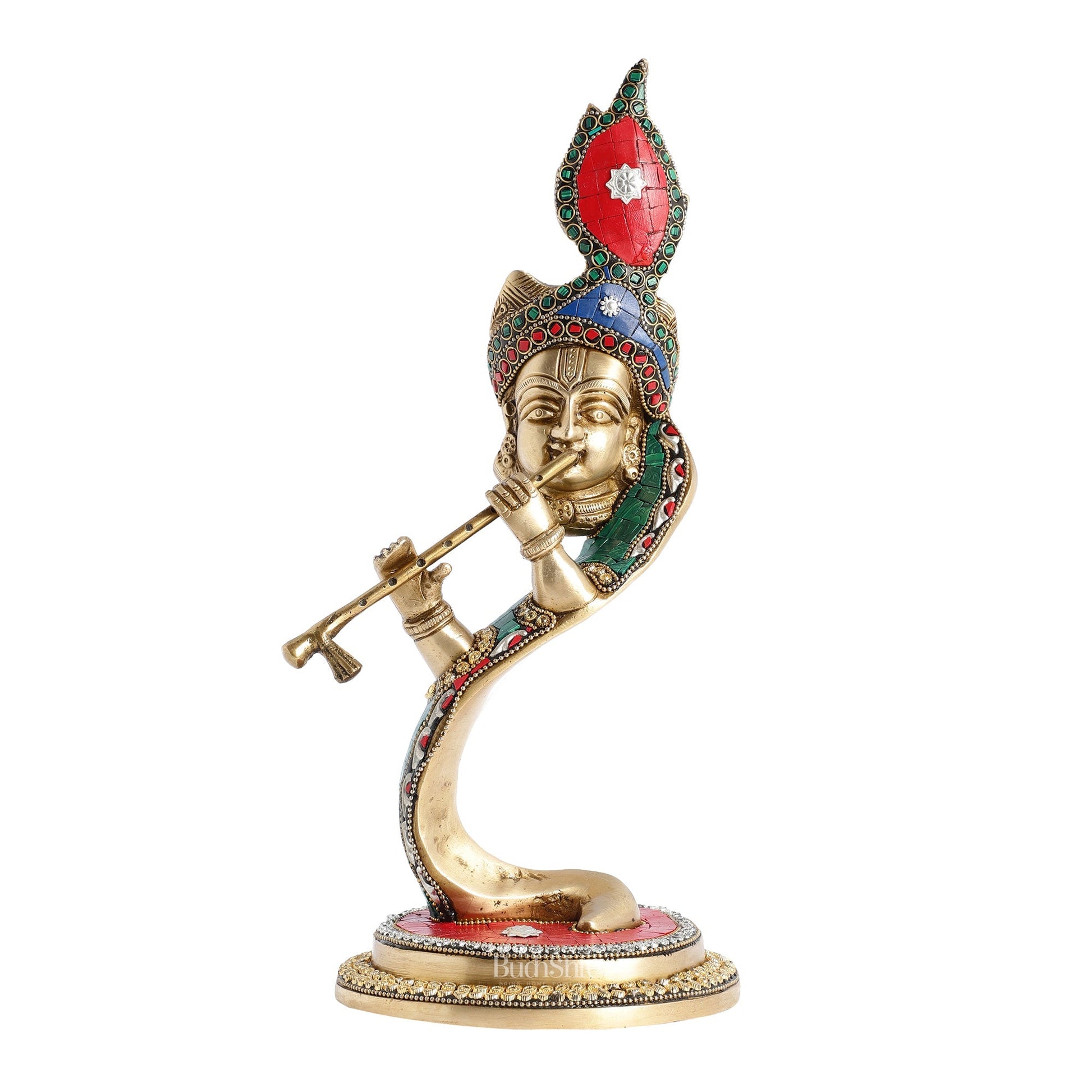 Lord Krishna Brass Idol - Modern Design - Ideal Showpiece - 13.5 inch