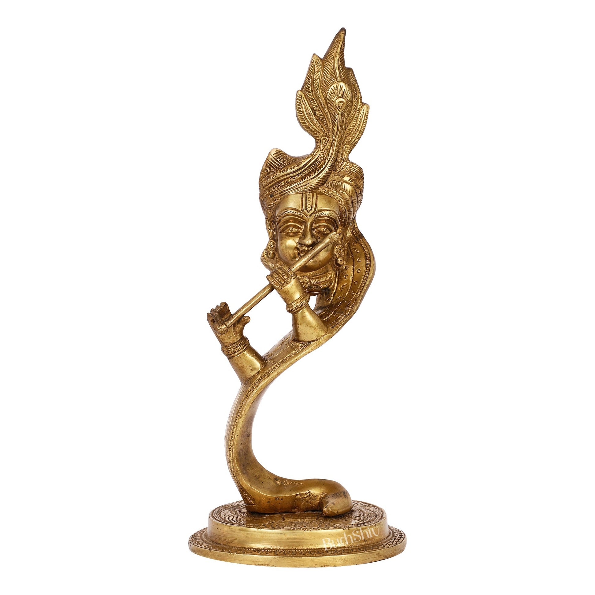 Lord Krishna Brass Idol - Modern Design - Ideal Showpiece - 13.5 inch