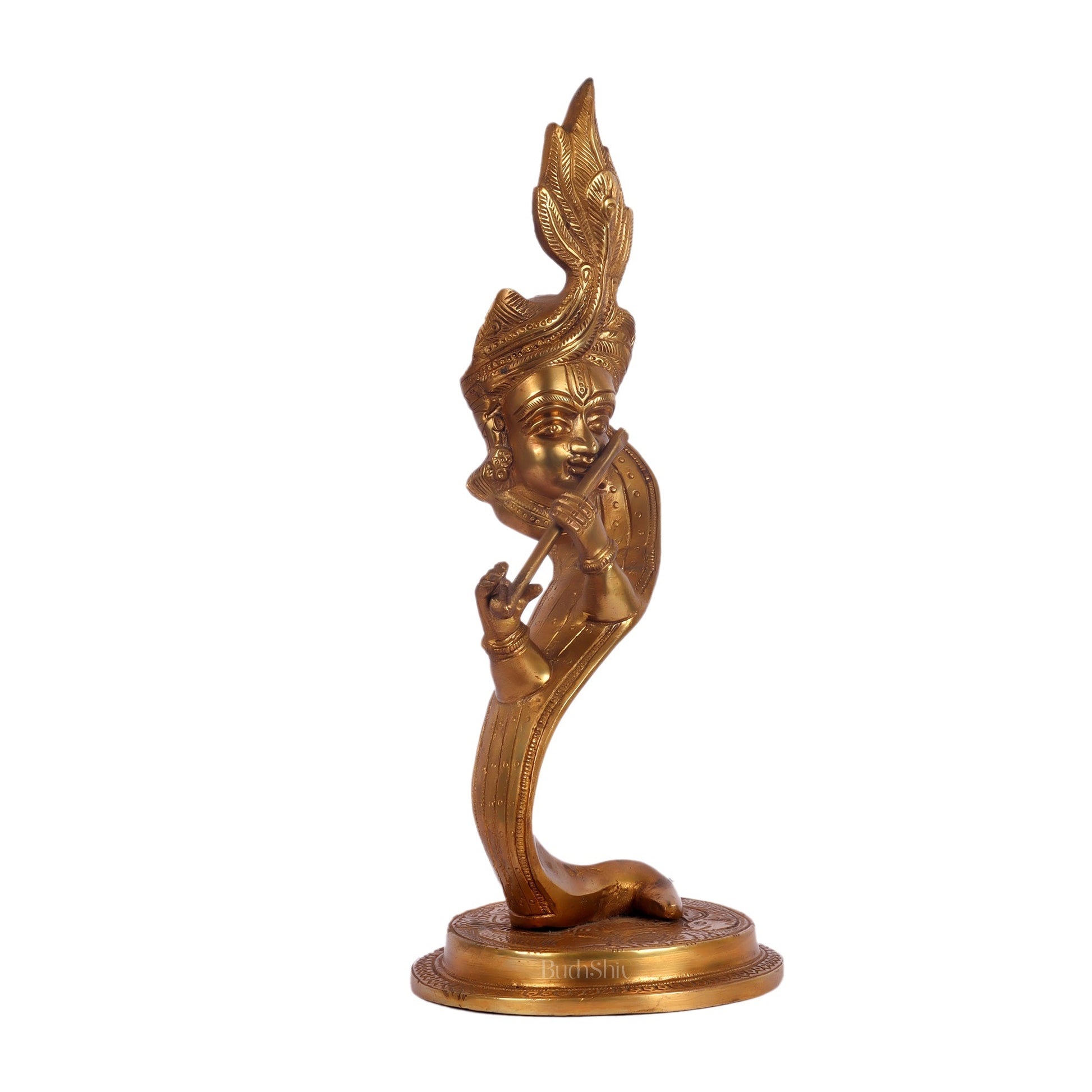 Lord Krishna Brass Idol - Modern Design - Ideal Showpiece - 13.5 inch